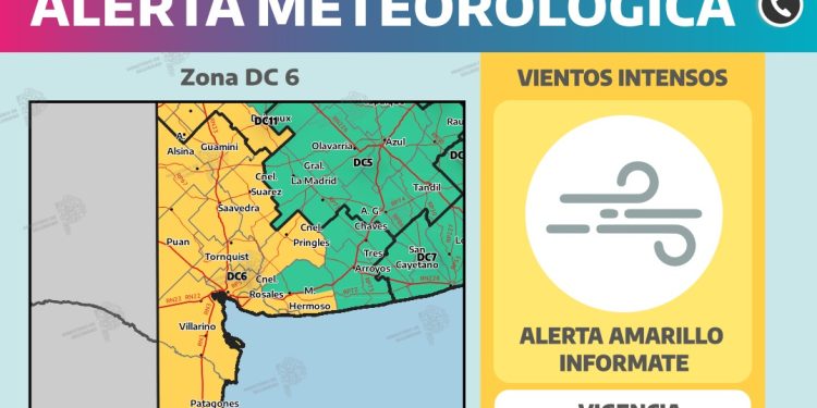 FUERTES VIENTOS: ALERTA AMARILLA PARA BAHÍA BLANCA Y EL SUDOESTE BONAERENSE