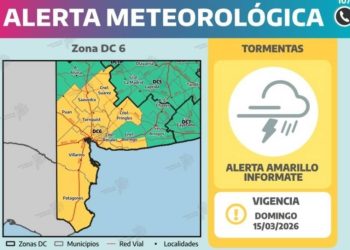 ALERTA AMARILLA POR TORMENTAS EN BAHÍA Y LA ZONA PARA EL DOMINGO