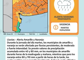 ALERTA AMARILLO POR LLUVIAS PARA BAHÍA