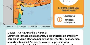 ALERTA AMARILLO POR LLUVIAS PARA BAHÍA