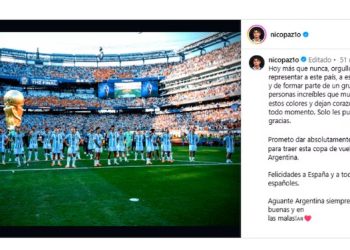 «PROMETO DAR TODO PARA TRAER ESTA COPA DE VUELTA A ARGENTINA», EL JURAMENTO DE NICO PAZ
