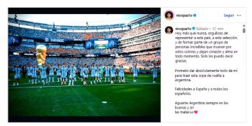 «PROMETO DAR TODO PARA TRAER ESTA COPA DE VUELTA A ARGENTINA», EL JURAMENTO DE NICO PAZ