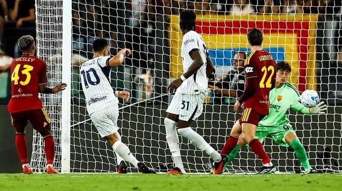 LAUTARO MARTINEZ Y UN DOBLETE QUE LE DIO EL EMPATE AL INTER ANTE ROMA