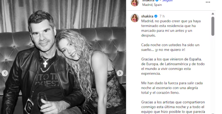 SHAKIRA COMPARTIÓ UNA FOTO CON ANTONIO DE LA RÚA TRAS REUNIRSE EN MADRID